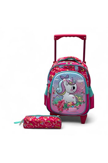 Shihon 2-Piece Girls' Rolling School Bag 12 Inch