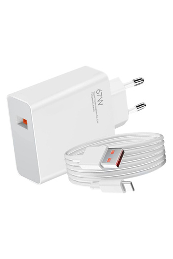 Xiaomi Ładowarka sieciowa 67W 6.2A USB-A z kablem USB-C - biała