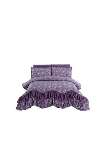 JOJO HOME Cuvertura si 2 fete de perna, Jojo Home, Finet, imprimeu floral, M2, 3 piese, 2 persoane, 220x270cm,