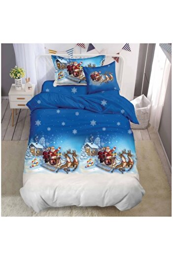 OEM Bed Linen, Finet, Single, 4 Pieces, Santa's Sleigh, 155x220cm, Multicolor