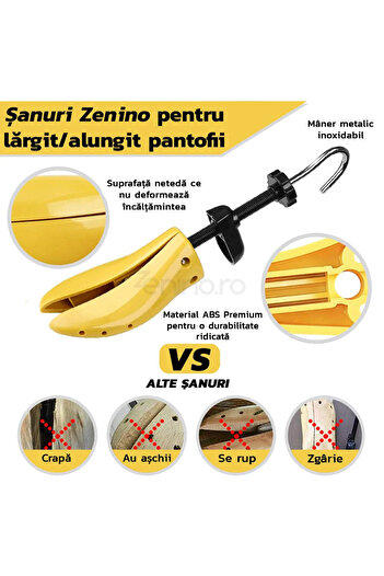 Zenino Set 2 Sanuri/Calapoade Reglabile pentru Pantofi, Largire si Alungire, Marime 35-42