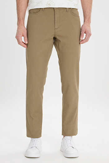 AC&Co / Altınyıldız Classics Men's Green Slim Fit Slim Fit 5 Pocket Dobby Stretch Trousers