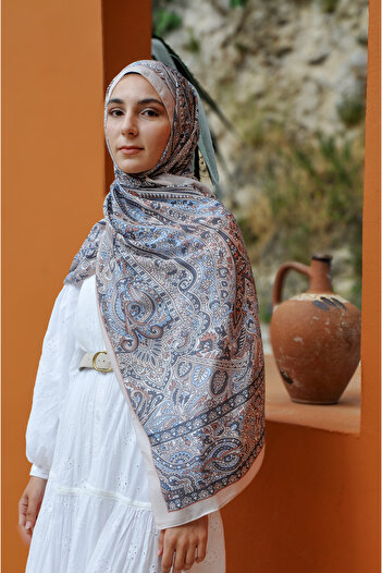 MSCARFS Lake Pattern Cotton Voile Silk Shawl