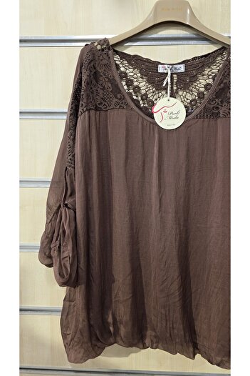 Park Moda Italian Silk Blouse Butterfly Lace