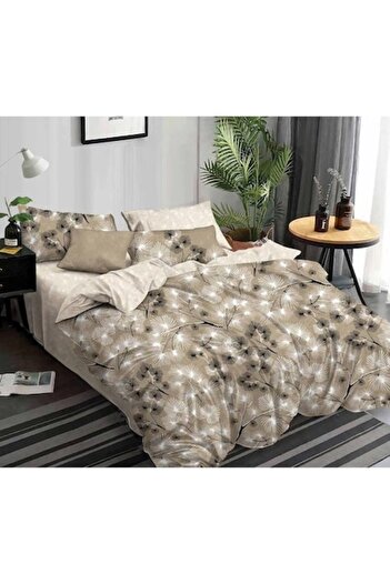 Pucioasa Double bed linen, Pucioasa, Finet, 6 pieces, 2 persons, Papadii print, 245x250cm, Beige