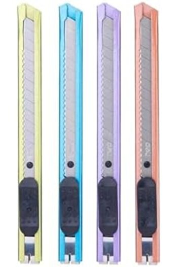 Deli E2066 Paper Cutter with 13 Snap off Blades, Assorted