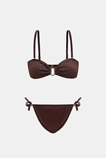 Amarelle Assos Mocha Kahverengi Straplez Yandan Bağlamalı Bikini Takım