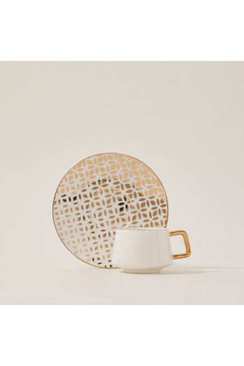 Dallaty white and gold porcelain Turkish coffee cups set 12 pcs