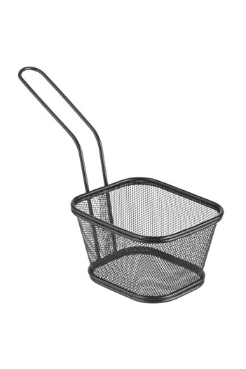 HENDI Koszyk do serwowania smażonych przekąsek frytek z uchwytem czarny 130x115x80 mm - 425695