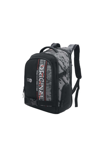 FULL STOP Panelled Backpack with Adjustable Straps and Zip Closure - 6x12x21 cms