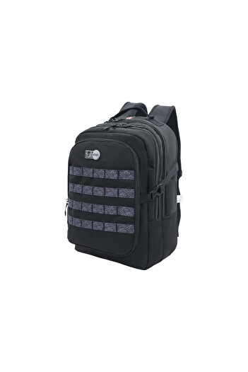 FULL STOP Panelled Backpack with Adjustable Straps and Zip Closure - 6x12x21 cms