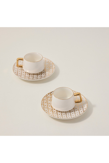 Dallaty white and gold porcelain Turkish coffee cups set 12 pcs