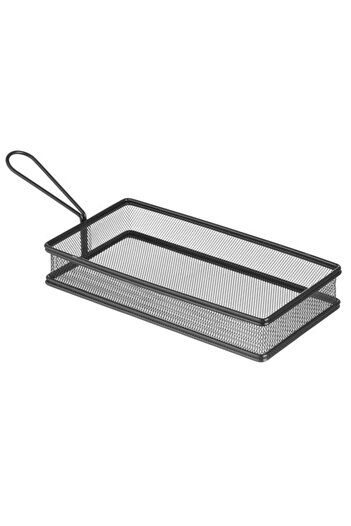 HENDI Koszyk do serwowania smażonych przekąsek frytek z uchwytem czarny 255x153x45 mm - 425657