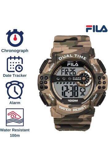 Fila Adult Unisex Digital Watch, Brown 38-171-003, 52 mm