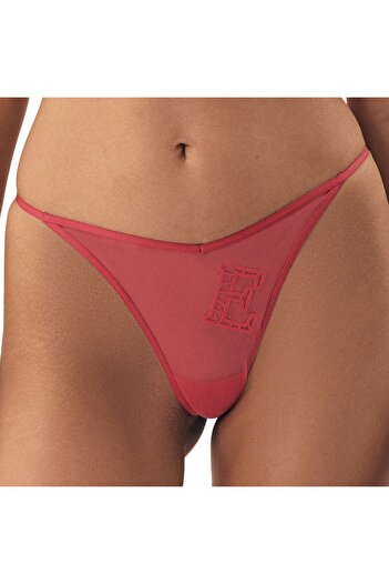 ESOTIQ Women's Thong G-String Mesh with V-Waist and Emroidered Detail | Ora