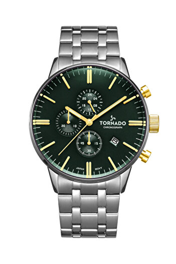 Tornado CELESTIA ELITE Men's Chronograph Green Dial Watch - T6102-SBSH