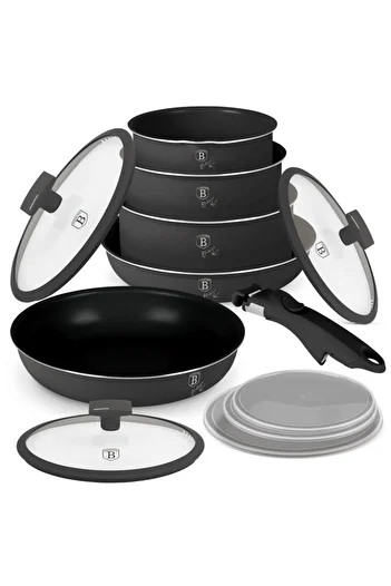 Berlinger Haus Titanium-coated cookware set, 12 pcs. Anthracite Collection