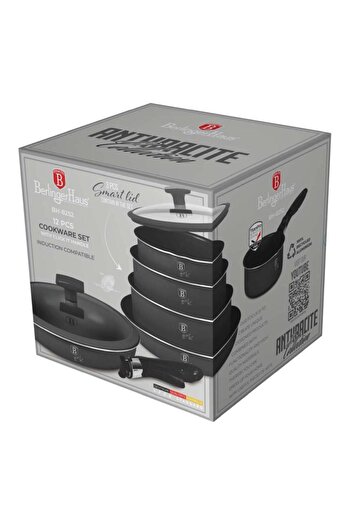 Berlinger Haus Titanium-coated cookware set, 12 pcs. Anthracite Collection