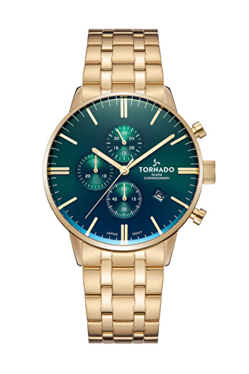 Tornado CELESTIA ELITE Men's Chronograph Green Dial Watch - T6102-GBGH