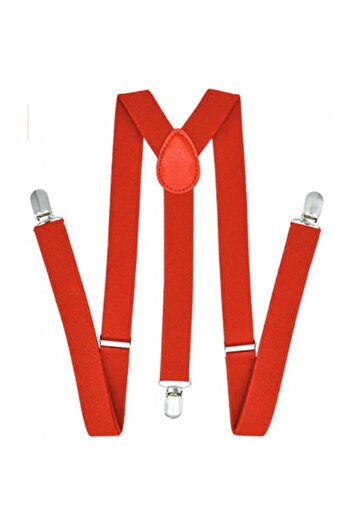 OEM Unisex Suspenders, Metal Clips, 2.5 cm, Red