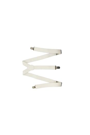 OEM White Suspenders, Unisex, with Metal Clips, 25 mm