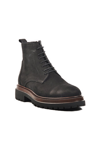 AYK'S Μαύρες ανδρικές μπότες από γνήσιο δέρμα Nubuck Br-45002 M
