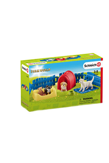 SCHLEICH figurine set, Puppy shelter