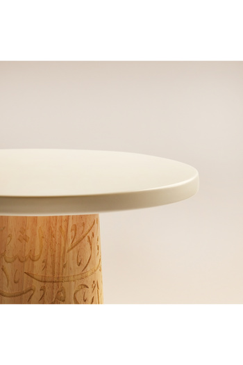 LA MESA Wooden Cake Stand, Beige Dia 26Cm