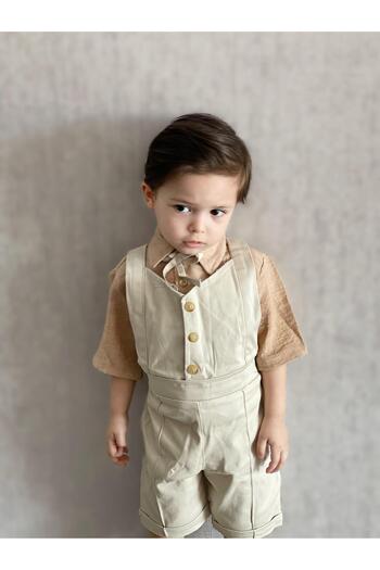 favorimkids Premium Summer Suit Shirt Salopet Bow Set of 3