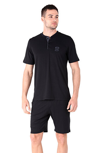 D'S Damat Ds Damat Regular Fit Cotton Shorts Suit Black