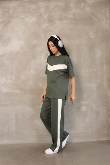 b buhari bykoc Garnish Strip Detail Modal Short Tracksuit Set
