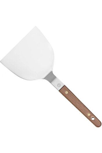 HENDI Łopatka do Teppanyaki burgerów jajek z drewnianym uchwytem 240 x 105 mm