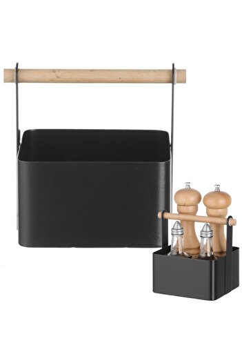HENDI Organizer koszyk stołowy na przyprawy z drewnianą rączką 17x13x16 cm - 427057