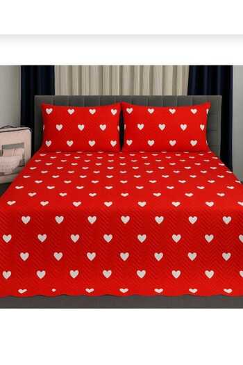 KIZILELMADA Ultrasonic Quilted Bedspread Set – Double |   Red Color, Soft Texture, 3 Piece Set