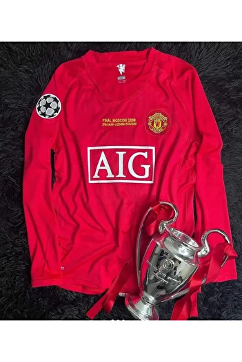 BARBITOS M.United 2008 Moscaw Final Cristiano Ronaldo Long Sleeve Red Jersey-Im01
