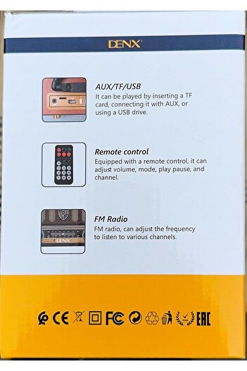 Denx Vintage Wooden Style Radio and Speaker by - Bluetooth, FM/AM/SW, USB, AUX, TF Input, Rechargeab