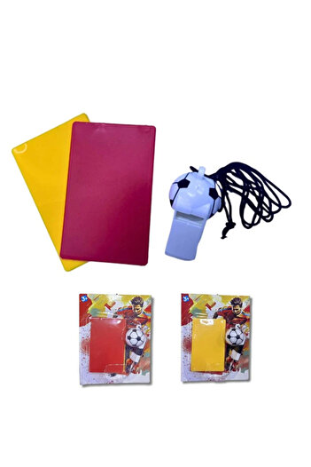 Other Mini Football Referee Set – Red & Yellow Cards with Whistle Football Keychain