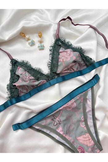 İNKO İÇ GİYİM Micro Bra Set with Lace Detail Without Underwire