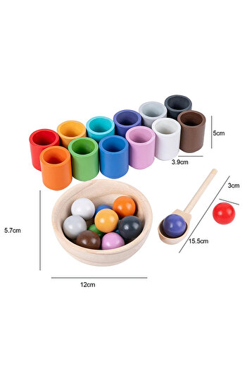 Picodino Fine motor game sorting balls into cups with a spoon