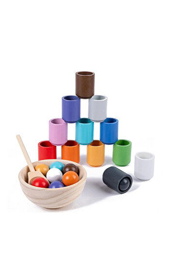 Picodino Fine motor game sorting balls into cups with a spoon