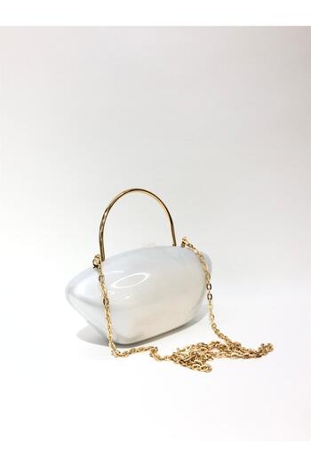 womenacs Women's Luxury Pearl Evening Dress Clutch Portfolio Chain Strap Hand Wedding Engagement Henna Night Shoulder Bag
