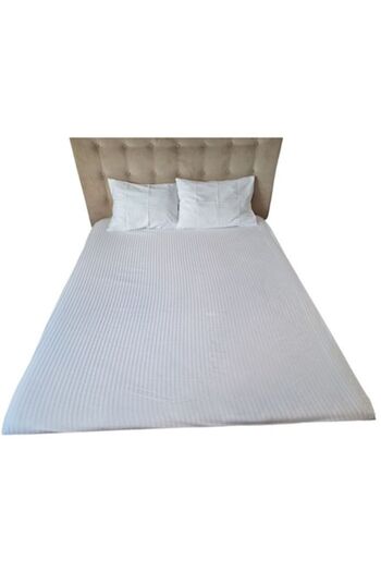 ARIALE Double Bed Linen Set, Sheet, 2 Pillowcases, Damask, White