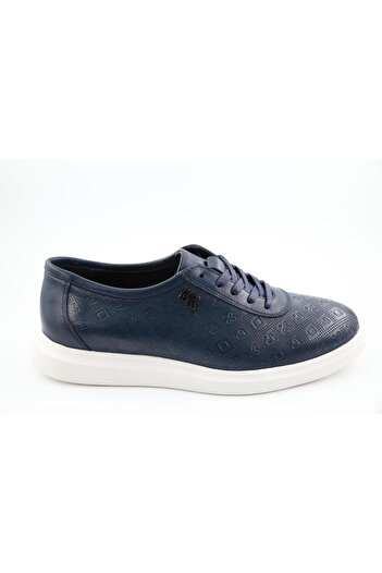 MARCOMEN 21202 Genuine Leather Navy Blue Men's Casual Shoes