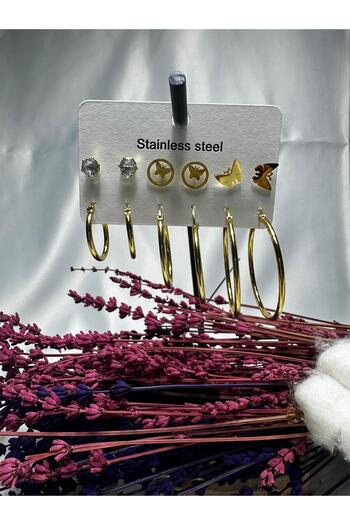 Mutenaura Stainless Steel Earring Set of 12