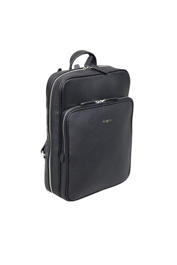 GUARD Black Horizontal Genuine Leather Backpack Men P1928