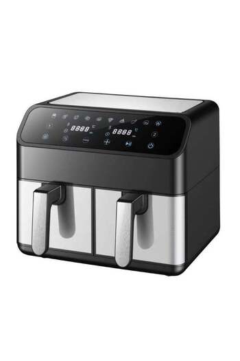 denix Denex Dual Air Fryer - Stainless Steel, 4L + 4L, Touch Control, Smart Temperature Control
