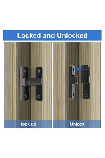 COOYA Door Lock,90 Heavy Duty Flip, Zinc Alloy, Anti-pry Design, Luminous Mode, Matte Finish, Black