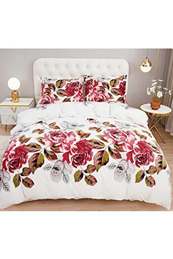 OEM Double bed linen set, Cocolino, red roses, 4 pieces, 2 persons, 220x230 cm