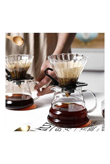 COOYA Portable Pour Over Drip Coffee Maker Set With Travel Case Black 43x29x12.5cm 600ML, Stainless Steel