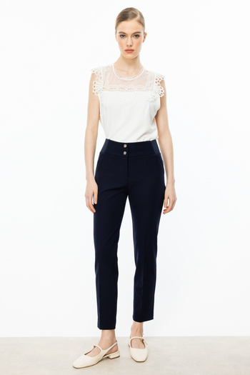 Ekol Double Button Trousers with Elastic Waist